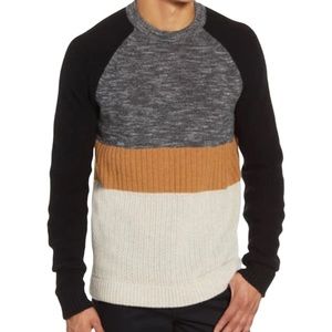 NWT BLDWN Rene combo wool and cashmere blend colorblock sweater
